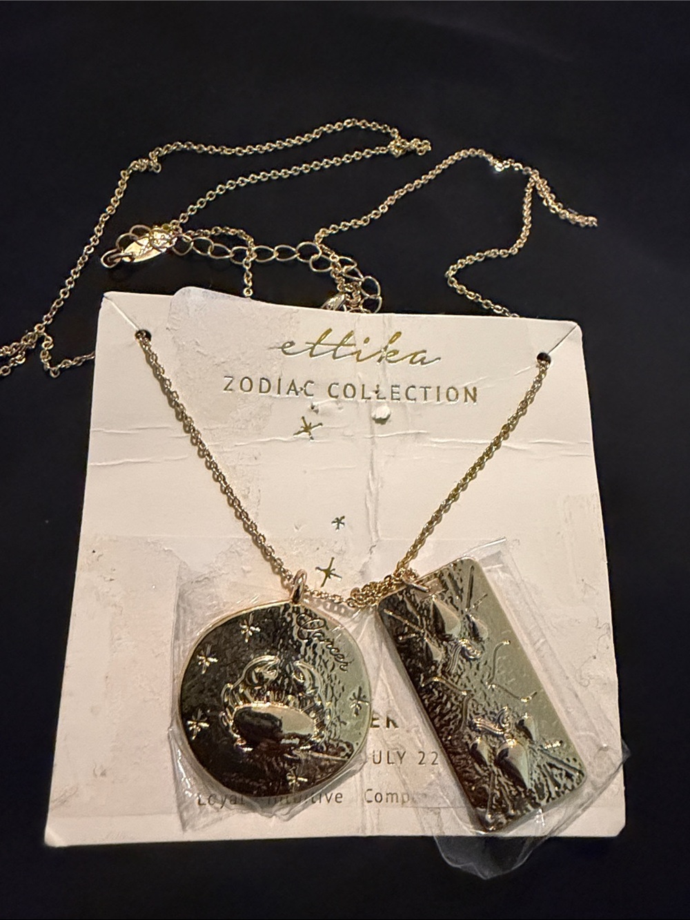 ettika Gold Zodiac Layered Pendant Necklace Set 18k gold plated